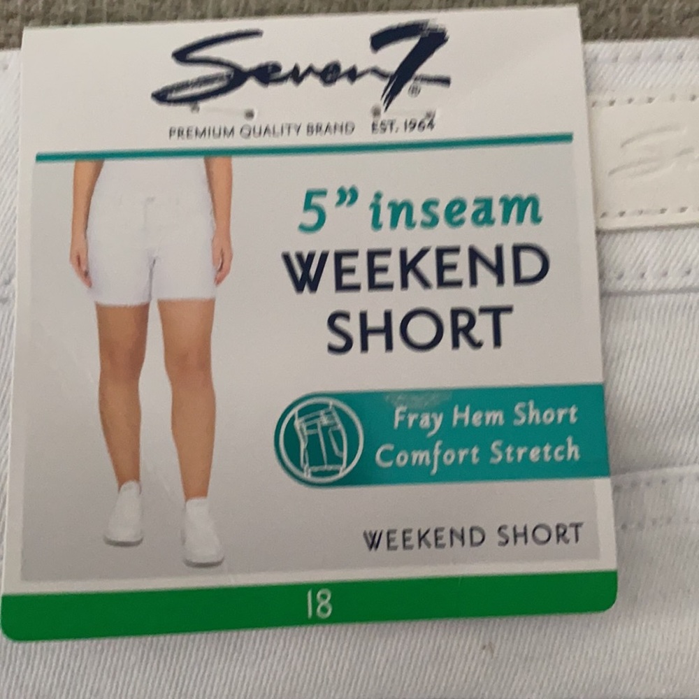 Seven7 - white jean , 5”Inseam  “Weekend Shorts” Size 18 NWT. - Picture 10 of 10